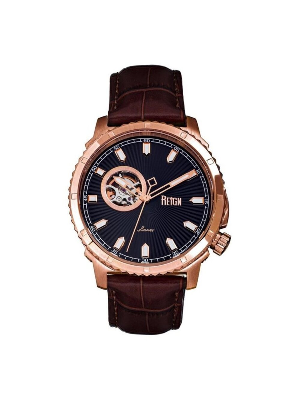 NWT Reign Bauer Automatic Black Dial Men's Watch